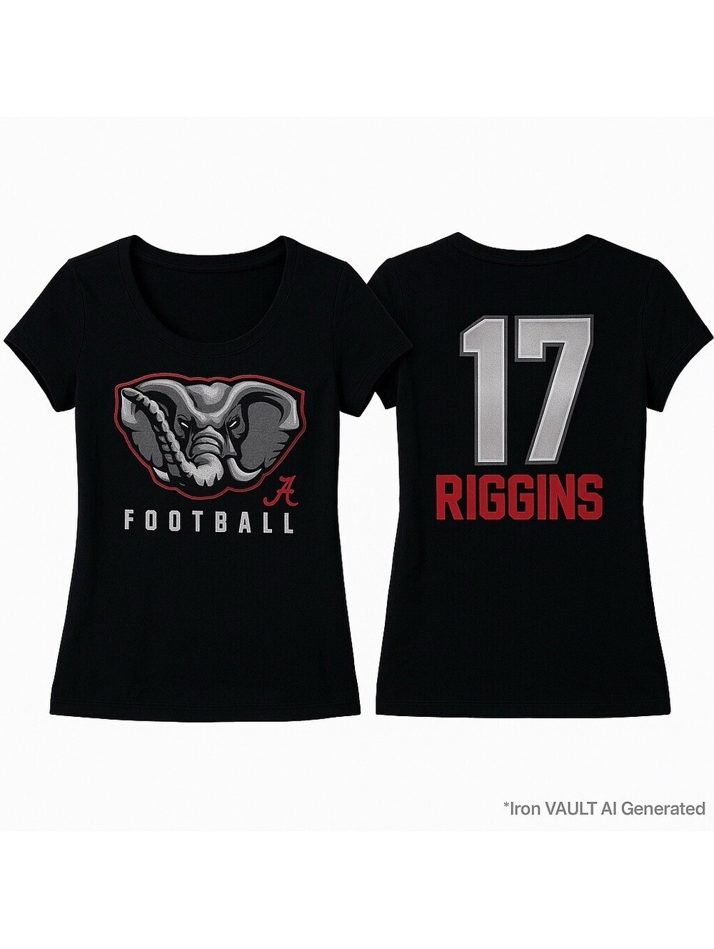 Alabama Crimson Tide Football T-Shirt Large Fanatics Black Riggins 17